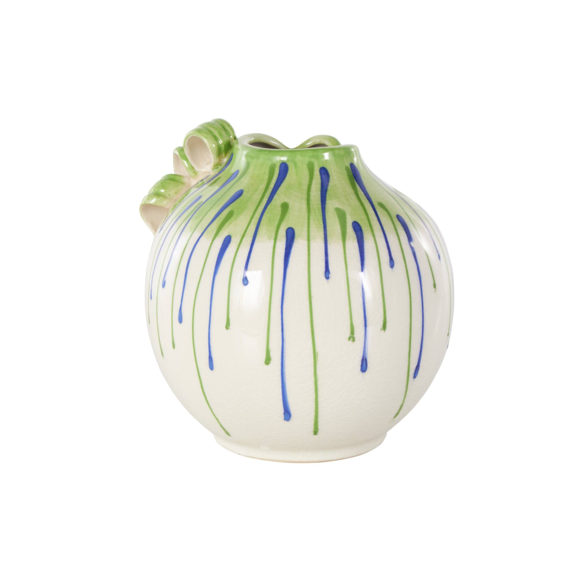 8" White Ceramic Abstract Decorative Vase